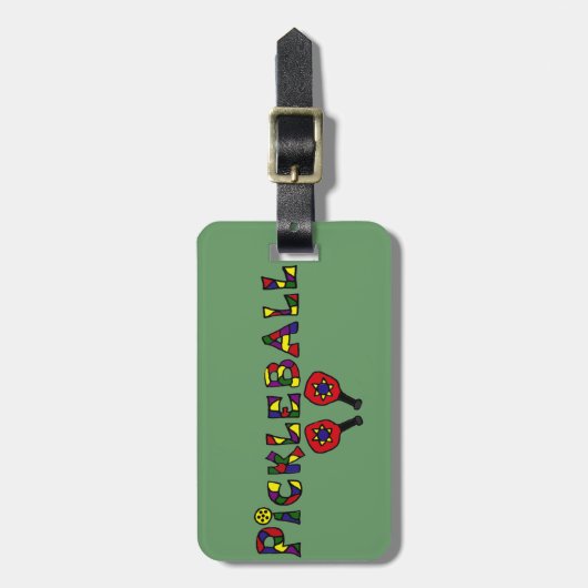 Pickleballの芸術の手紙 ラゲッジタグ (正面縦)