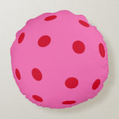 Pickleballの装飾的なピンクのギフト ラウンドクッション (裏面)