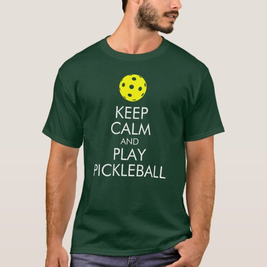 PickleballのTシャツ: Pickleball穏やか、演劇保って下さい Tシャツ (正面)