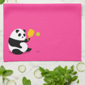 Pickleballはタオルを遊ばします: "Pickleballパンダ"の キッチンタオル (折り畳み)