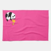 Pickleballはタオルを遊ばします: "Pickleballパンダ"の キッチンタオル (横)