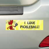 Pickleballは他とよく漕ぎます バンパーステッカー (車上)