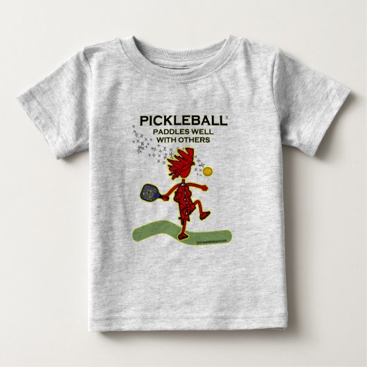Pickleballは他とよく漕ぎます ベビーTシャツ (正面)