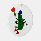 Pickleballを遊ぶおもしろいなピクルス セラミックオーナメント (右)