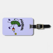 Pickleballを遊ぶおもしろいなピクルス ラゲッジタグ (正面横)