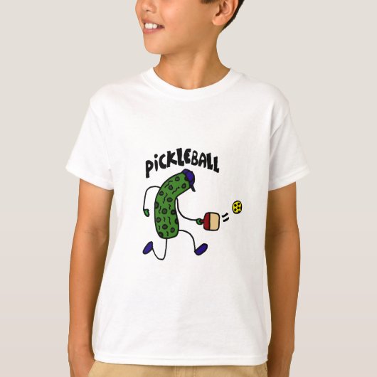 Pickleballを遊ぶおもしろいなピクルス Tシャツ (正面)