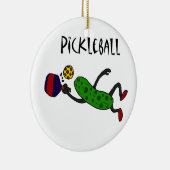 Pickleballを遊ぶおもしろいな跳躍のピクルス セラミックオーナメント (右)
