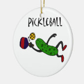 Pickleballを遊ぶおもしろいな跳躍のピクルス セラミックオーナメント (左)