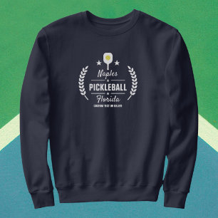 Pickleballカスタムなクラブは都市名前の国家を加えます スウェットシャツ