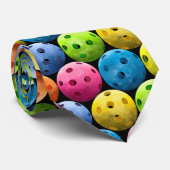 Pickleballカラフルなパターン ネクタイ (ロール)
