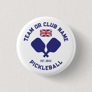 Pickleballクラブチーム 英国イギリス旗 カスタムデザイン 缶バッジ