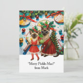 PICKLEBALLクリスマスと文字「メリーPickle-Mas!」 シーズンカード (スタンド正面)