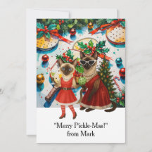 PICKLEBALLクリスマスと文字「メリーPickle-Mas!」