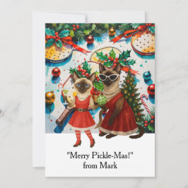 PICKLEBALLクリスマスと文字「メリーPickle-Mas!」 シーズンカード