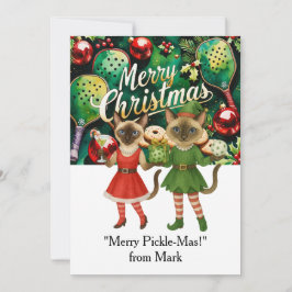 PICKLEBALLクリスマスと文字「メリーPickle-Mas!」 シーズンカード