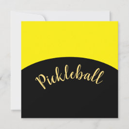 PickleballスクリプモダントBright Yellow Black Curves 招待状