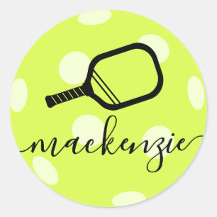 Pickleballステッカー明るいスパーソナライズされたクリプト名 ラウンドシール