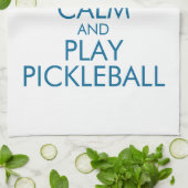 Pickleballタオルは"平静を保ち、遊びますPickleball "を キッチンタオル (折り畳み)