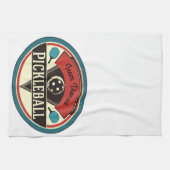 Pickleballタオル-ヴィンテージのデザイン キッチンタオル (横)