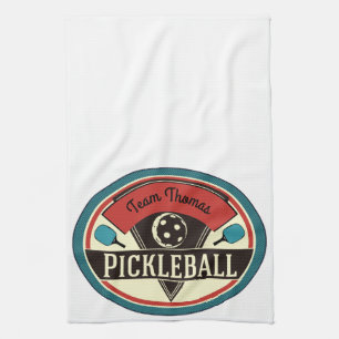Pickleballタオル-ヴィンテージのデザイン キッチンタオル