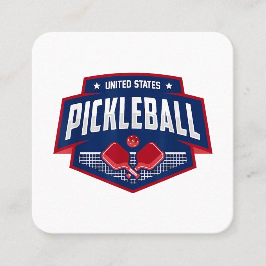 PickleballチームのサポートPickleball Player USA スクエア名刺 (正面)