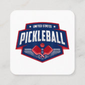 PickleballチームのサポートPickleball Player USA スクエア名刺 (裏面)