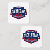 PickleballチームのサポートPickleball Player USA スクエア名刺 (正面/裏面)