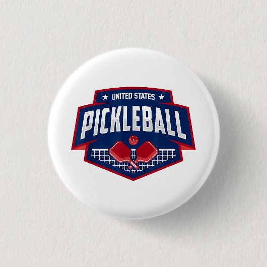 PickleballチームのサポートPickleball Player USA 缶バッジ (正面)