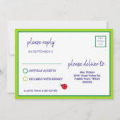 PickleballデイジーB'day invitation + RSVPカード カード (裏面)