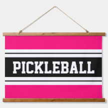 PICKLEBALLブライトピンク白黒レースストライプズ