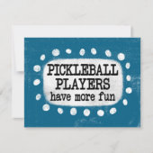 Pickleballプレイヤーは追加のおもしろいグリーティングカードを持つ カード (正面)