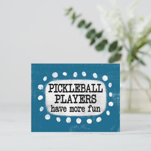 Pickleballプレイヤーは追加のおもしろいグリーティングカードを持つ カード (スタンド正面)