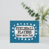 Pickleballプレーヤーが追加のおもしろいはがき ポストカード (スタンド正面)