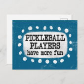 Pickleballプレーヤーが追加のおもしろいはがき ポストカード (正面/裏面)