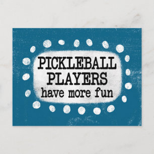 Pickleballプレーヤーが追加のおもしろいはがき ポストカード