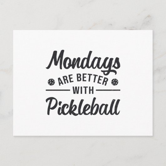 Pickleballプレーヤーのギフトで月曜日が良い ポストカード (正面)