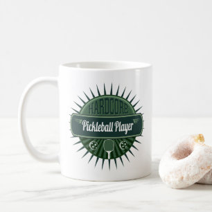 Pickleballプレーヤーコーヒーか茶モダンのレトロ コーヒーマグカップ