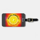 Pickleballホットショット1イメージオプションラゲッジタグ ラゲッジタグ (正面横)