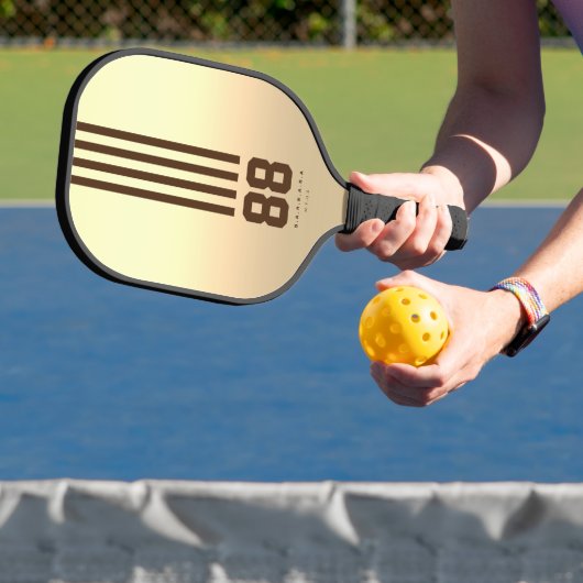 Pickleballモダンプレイヤー名番号ストライプ金ゴールド ピックルボールラケット (インサイチュ)