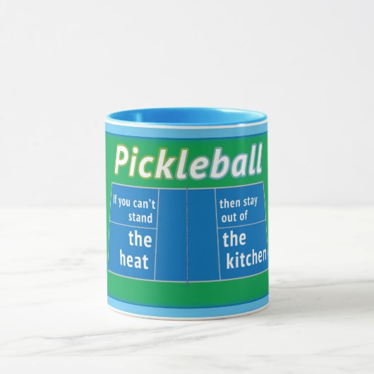 Pickleballユーモア:台所に出て行け マグカップ (中央)