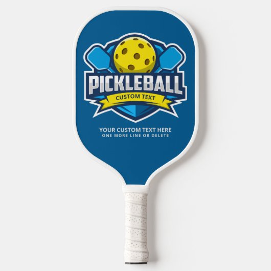 Pickleballロゴパッチ3ラインのカスタム文字 ピックルボールラケット (正面)