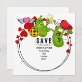 Pickleball日付の招待結婚を保存おもしろいする セーブザデート (正面/裏面)