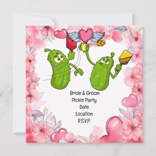 Pickleball日付の招待結婚を保存おもしろいする セーブザデート (正面)