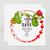 Pickleball日付の招待結婚を保存おもしろいする セーブザデート (正面/裏面)