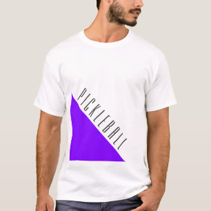 PICKLEBALL明るい紫色の三角形のウェッジオンホワイト Tシャツ