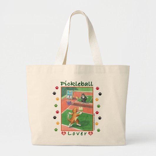 Pickleball猫芽及びトニーのバッグ ラージトートバッグ (正面)