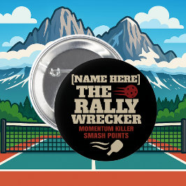 Pickleball カスタムネーム THE RALLY WRECKER ボタン 缶バッジ