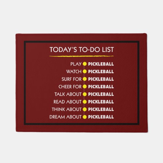 Pickleball -今日のTo-Doリスト ドアマット (正面)