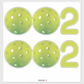 Pickleball 002 green 2 in 1 シール (シート)