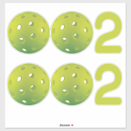 Pickleball 002 green 2 in 1 シール (シート)